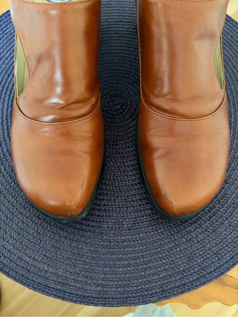 John Fluevog Cognac Leather Mary Jane Heels - Picture 7 of 9